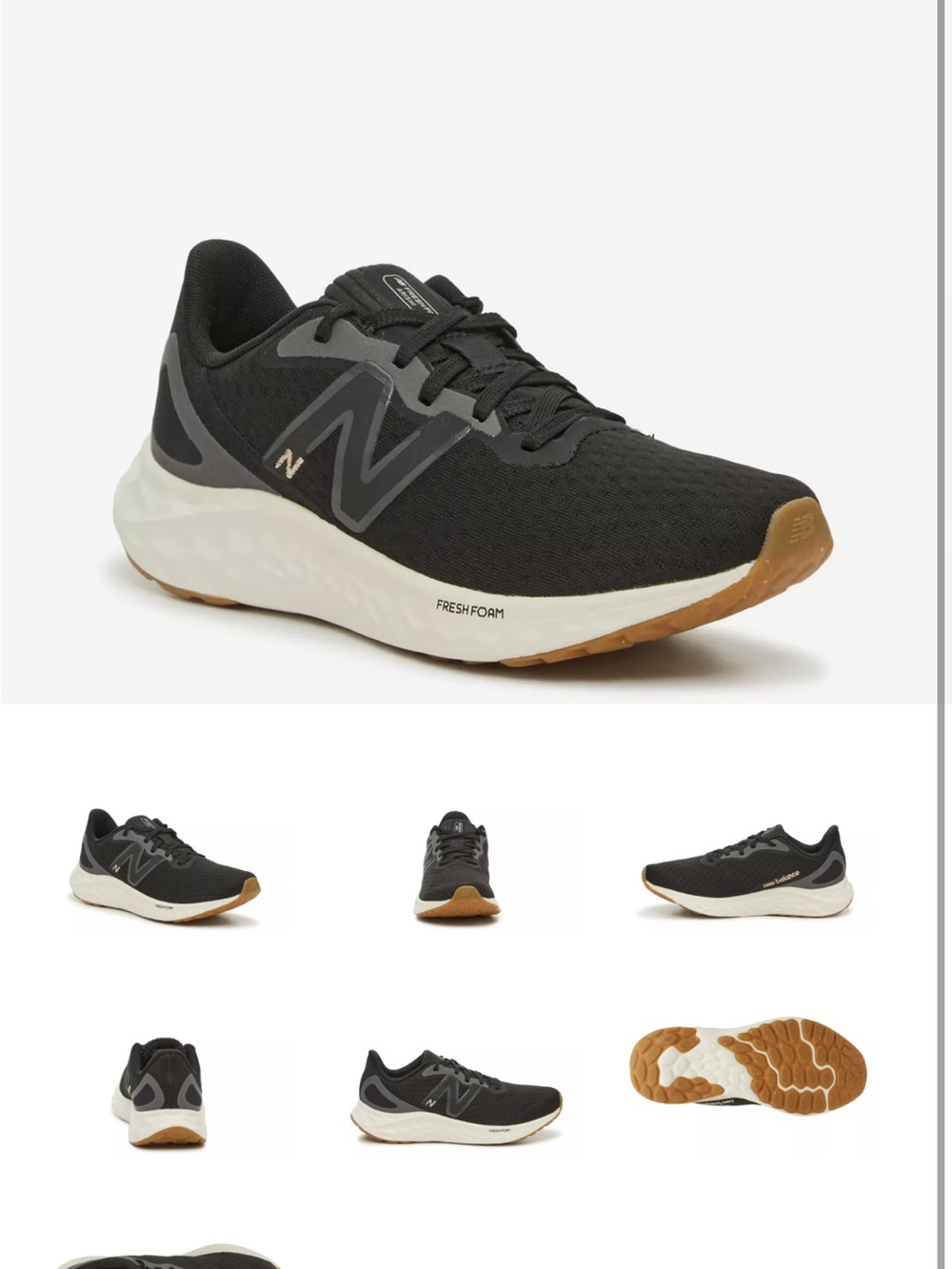 New Balance Women’s Black and Gum Fresh Foam Running Shoes